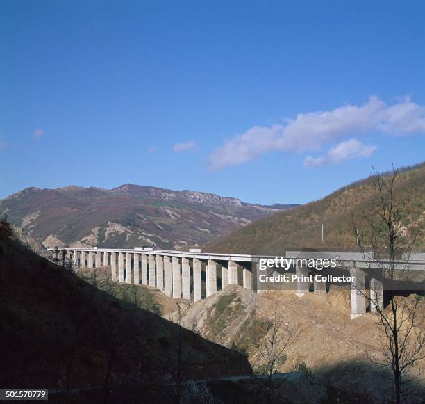 New motorway being built, cutting through the Apennines above San Sepolcro.