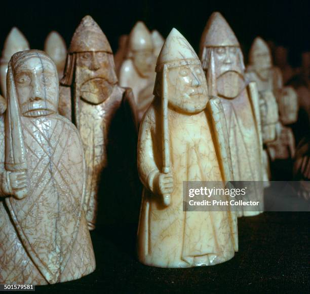 The Lewis Chessmen, , c1150-c1200. From a collection of ninety-three found at Uig on the Isle of Lewis, Outer Hebrides, Scotland. Taking the form of...