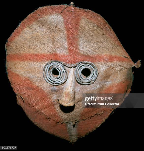 Coconut-fibre mask, with eyes of coiled wire. From the Torres Straits islands, from the British Museum's collection.