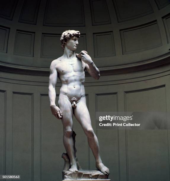 Michelangelo's David, at the Galleria dell'Accademia in Florence, 16th century.