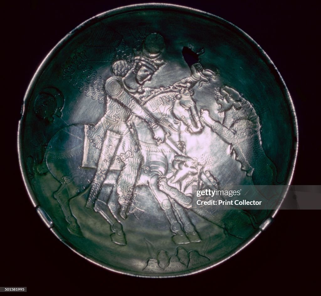 Silver plate, Sasanian, c5th-c7th century.