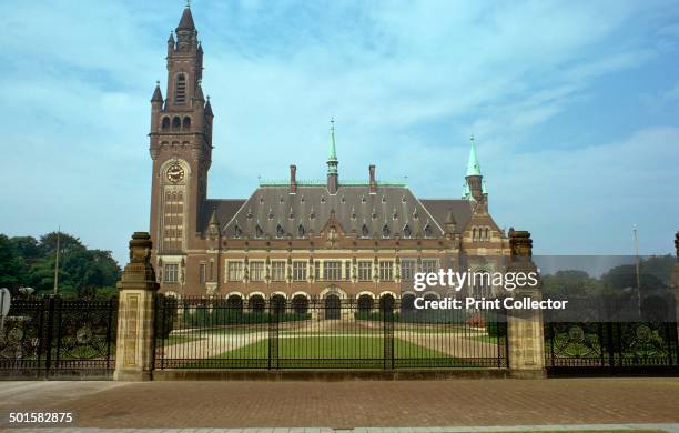 Peace Palace in the Hague, which houses the International Court of Justice, early 20th century.