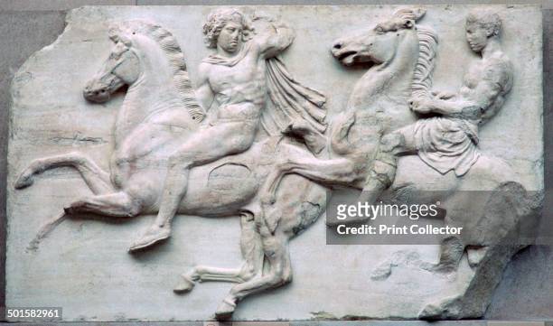 Part of the Elgin Marbles from the Parthenon, showing part of the Panathenaic procession, 5th century BC. From the British Museum's collection.