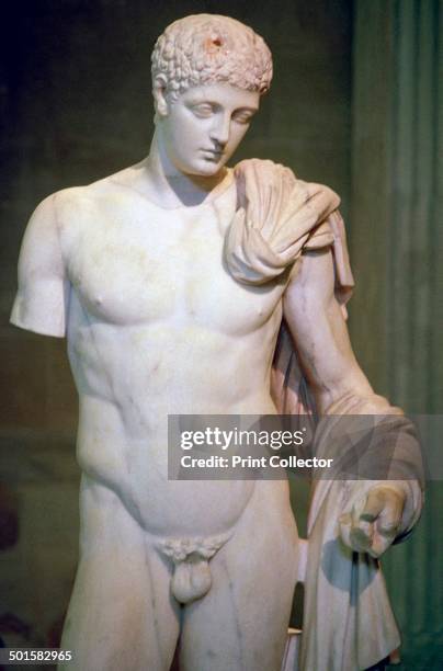 Statue of the Greek god Hermes. A Roman copy of a 4th century Greek original, from the Louvre's collection, 2nd century.