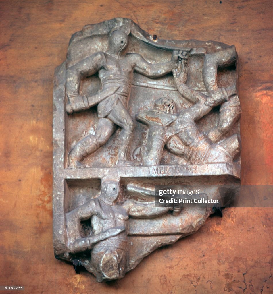 Roman relief of gladiators, c.3rd century.