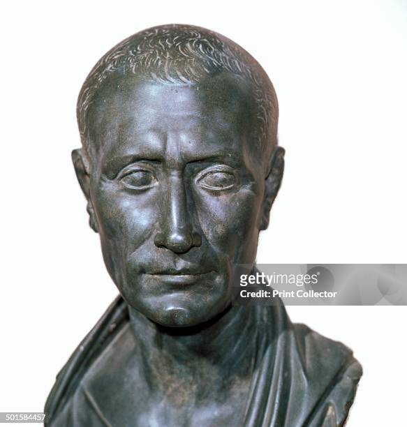 Roman bronze portrait bust of Julius Caesar, now in the Vatican Museum, 1st century BC.
