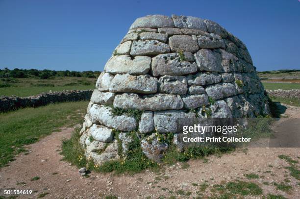 Menorca Naveta d'es Tudons, a megalithic structure, probably a collective tomb. This view is of the Apsidal end, c.2000 BC