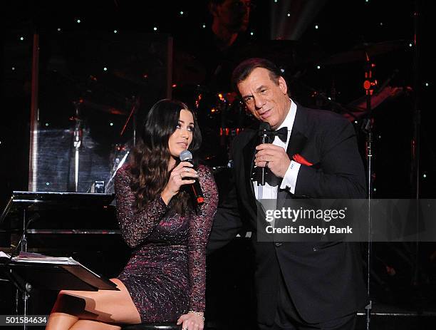 Robert Davi and his daughter Ariana Marie Davi performs Celebrate Sinatra's 100th Birthday With Robert Davi at Foxwoods Resort Casino on December 12,...