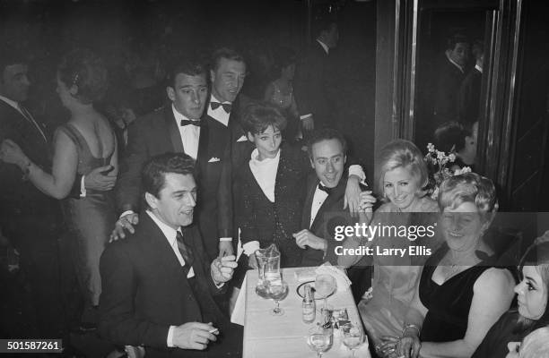 Frances Shea with her husband, English gangster Reggie Kray and celebrity guests at the El Morocco, a nightclub owned by the Kray Twins, in Soho,...