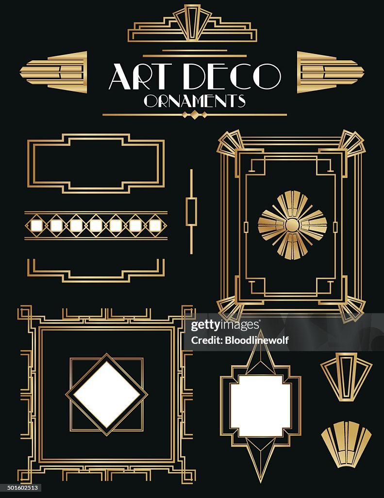 Art Deco Frames and Ornament Set