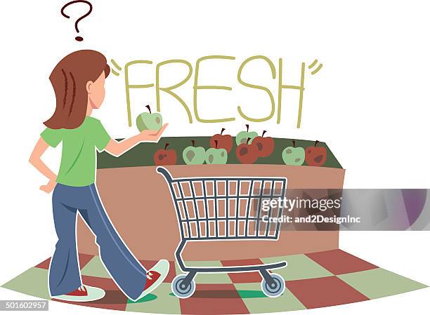 fresh - rotten fruit stock illustrations