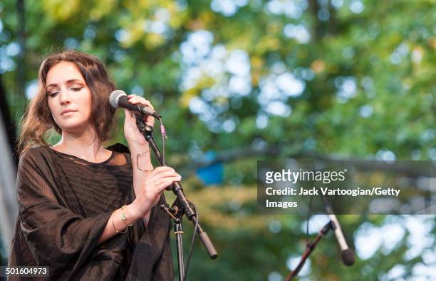 American vocalist Haley Dekle performs at Central Park SummerStage, New York, New York, June 22, 2014.