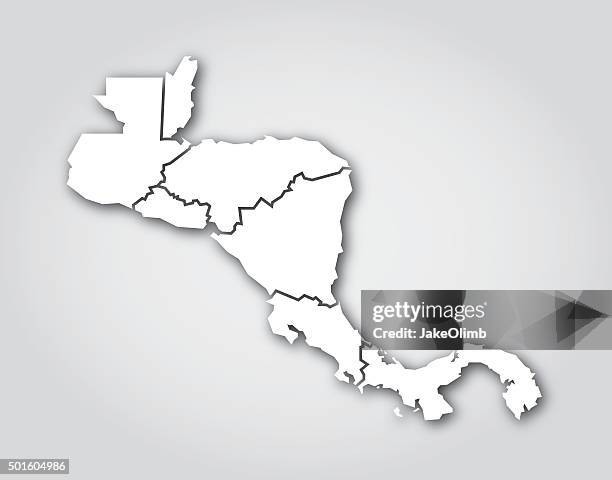 stockillustraties, clipart, cartoons en iconen met central america silhouette white - el salvador