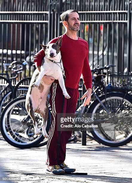 Marc Jacobs is seen with Neville Jacobs in Soho on December 16, 2015 in New York City.