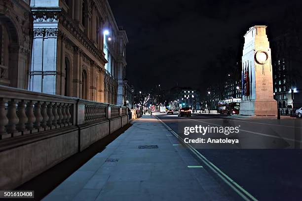 whitehall at night - whitehall london stock-fotos und bilder