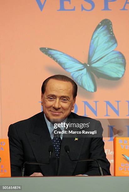 Silvio Berlusconi seen during the presentation of the book "Donne d'Italia" by Bruno Vespa on December 16, 2015 in Rome, Italy. PHOTOGRAPH BY Marco...