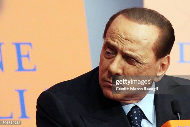 Silvio Berlusconi seen during the presentation of the book "Donne d'Italia" by Bruno Vespa on December 16, 2015 in Rome, Italy. PHOTOGRAPH BY Marco...