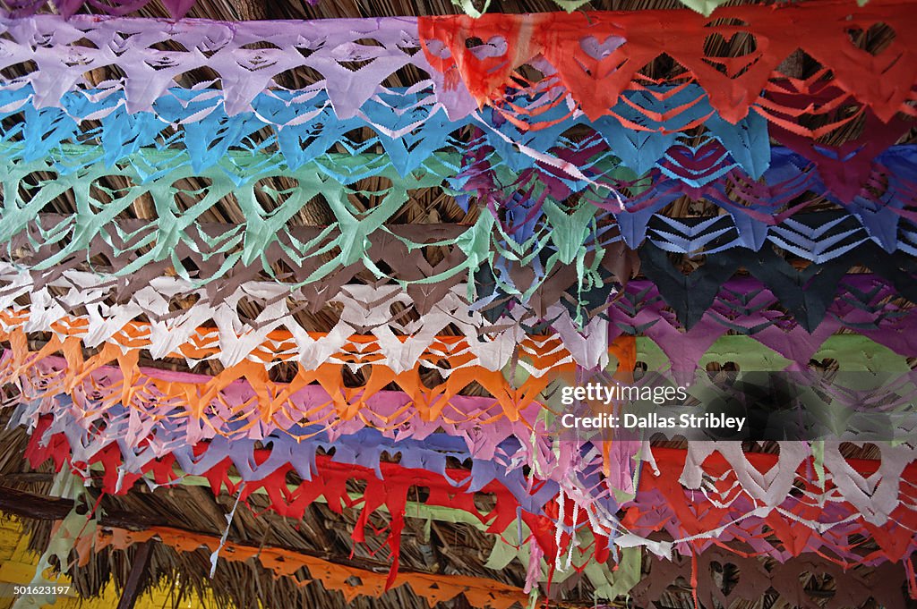 Colourful decorations for a voodoo ceremony