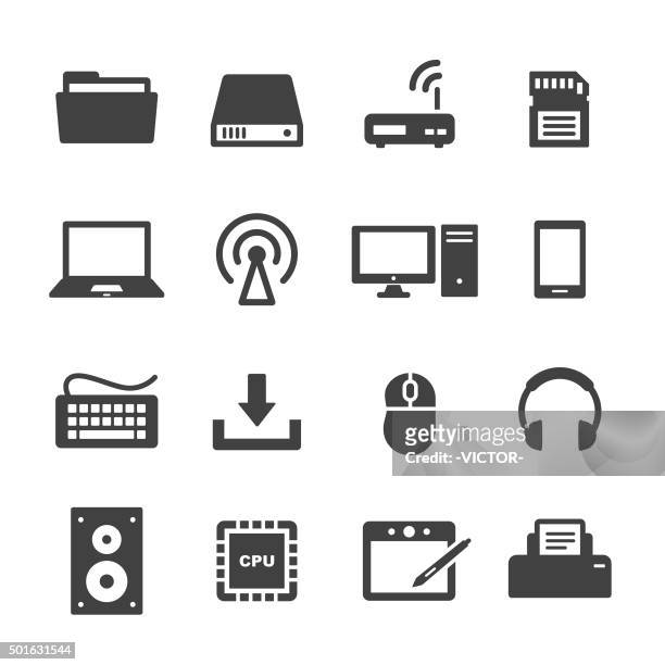 ilustraciones, imágenes clip art, dibujos animados e iconos de stock de de acme serie iconos de computadora - computer