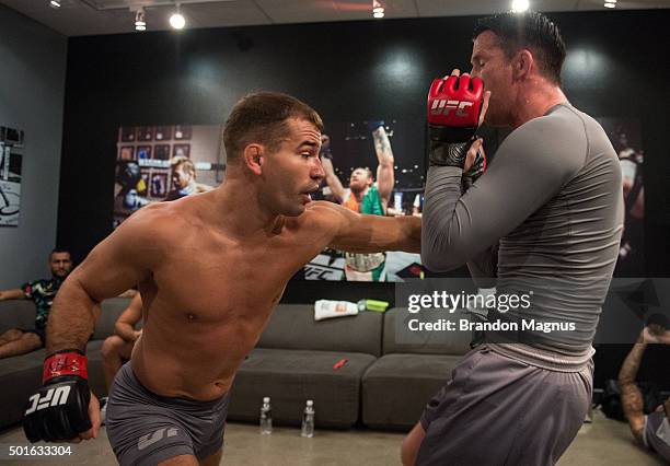 Artem Lobov warms up before facing Julian Erosa during the filming of The Ultimate Fighter: Team McGregor vs Team Faber at the UFC TUF Gym on August...