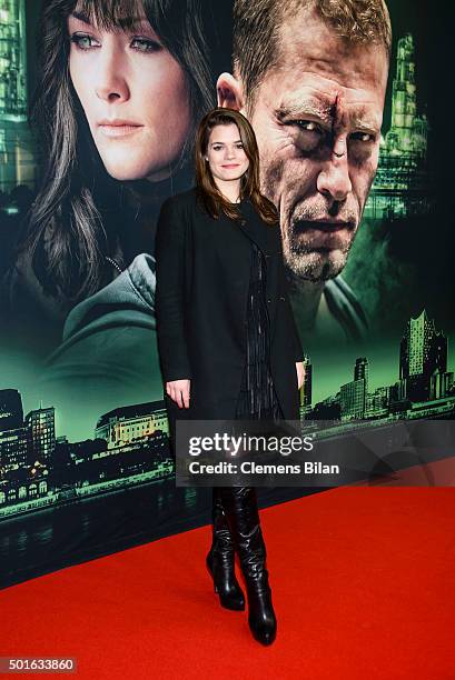 Femme Schmidt attends the 'Tatort - Der Grosse Schmerz' premiere in Berlin at Kino Babylon on December 16, 2015 in Berlin, Germany.