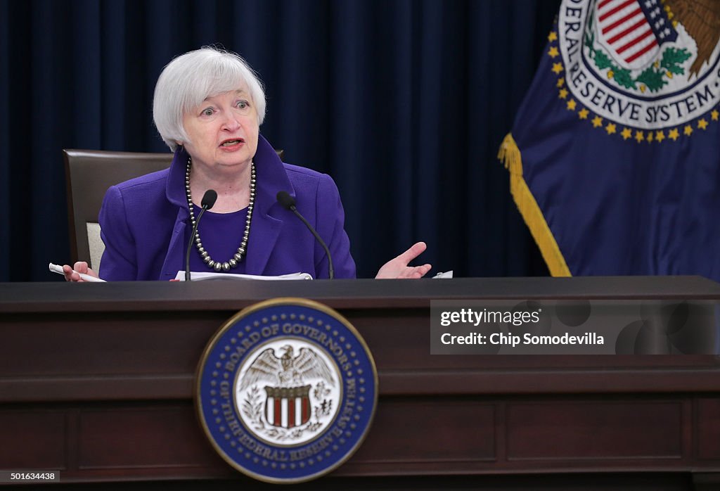 Janet Yellen Holds Press Conf. After Federal Reserve Meeting On Interest Rates