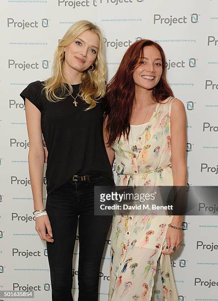 Lily Donaldson and Clara Paget attend the Project-0 Wave Makers Marine Conservation concert at Scala on December 16, 2015 in London, England.