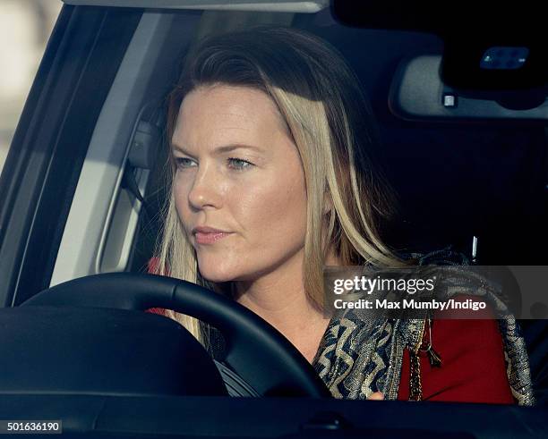 Autumn Phillips attends a Christmas lunch for members of the Royal Family hosted by Queen Elizabeth II at Buckingham Palace on December 16, 2015 in...