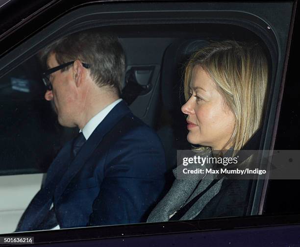 Timothy Taylor and Lady Helen Taylor attend a Christmas lunch for members of the Royal Family hosted by Queen Elizabeth II at Buckingham Palace on...