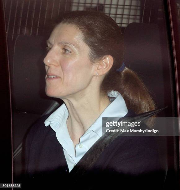 Maria Teresa Borrallo attends a Christmas lunch for members of the Royal Family hosted by Queen Elizabeth II at Buckingham Palace on December 16,...
