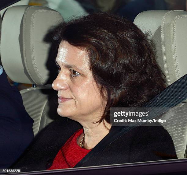 Sylvana Windsor, Countess of St Andrews attends a Christmas lunch for members of the Royal Family hosted by Queen Elizabeth II at Buckingham Palace...