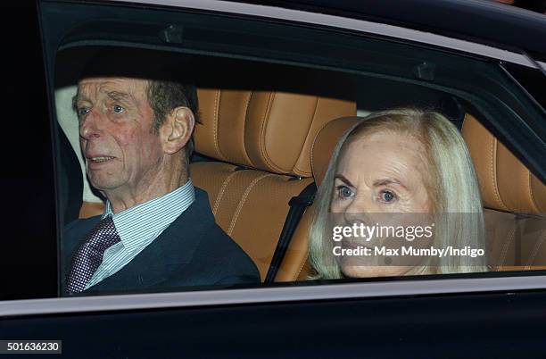 Prince Edward, Duke of Kent and Katharine, Duchess of Kent attend a Christmas lunch for members of the Royal Family hosted by Queen Elizabeth II at...