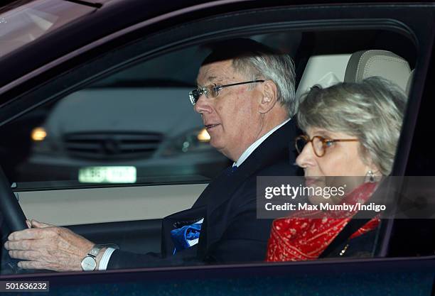 Prince Richard, Duke of Gloucester and Birgitte, Duchess of Gloucester attend a Christmas lunch for members of the Royal Family hosted by Queen...