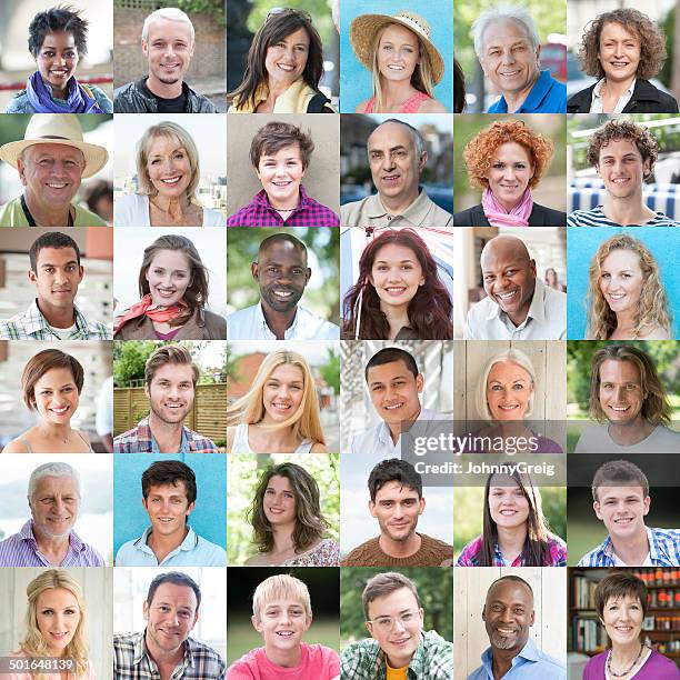 smiling faces - fotos international portraits stockfoto's en -beelden