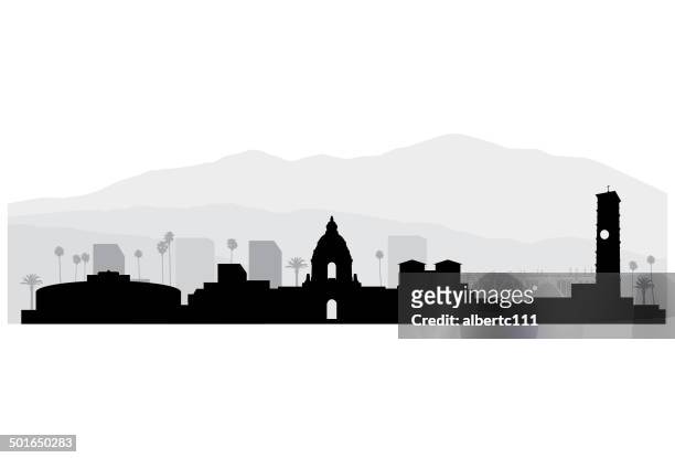 pasadena california cityscape - pasadena stock illustrations