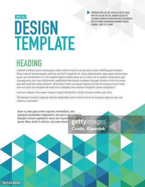 vertical blue presentation template with sample text layout - blue quilt pattern stock illustrations