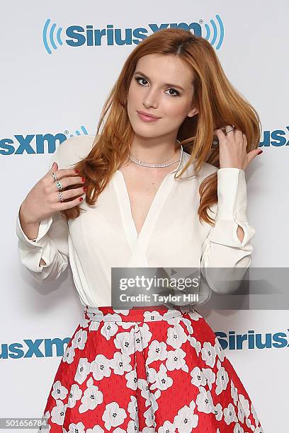 Actress Bella Thorne visits the SiriusXM Studios on December 16, 2015 in New York City.