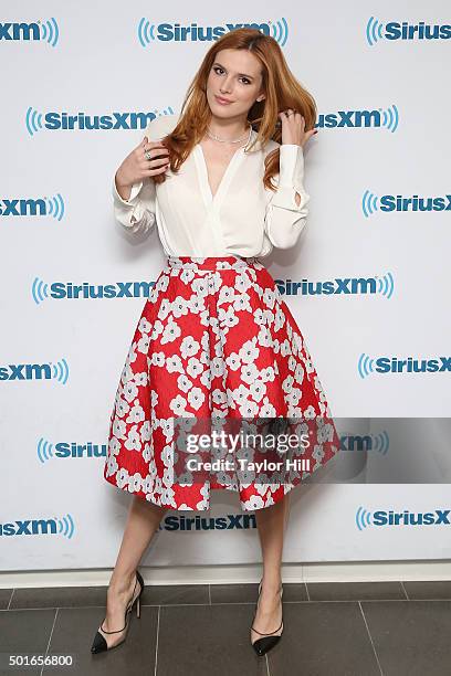 Actress Bella Thorne visits the SiriusXM Studios on December 16, 2015 in New York City.