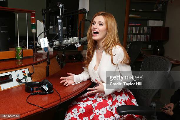 Actress Bella Thorne visits the SiriusXM Studios on December 16, 2015 in New York City.