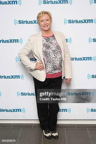 Actress Eve Plumb visits the SiriusXM Studios on December 16, 2015 in New York City.