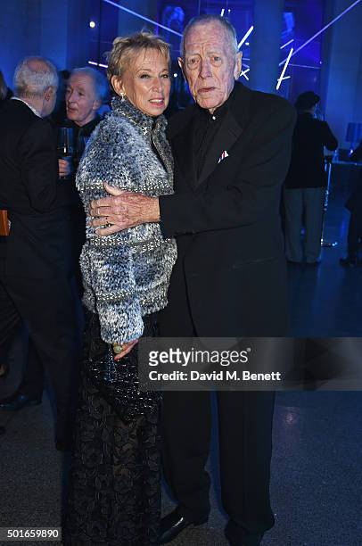 Catherine Brelet and Max von Sydow attend the after party following the European Premiere of "Star Wars: The Force Awakens" at the Tate Britain on...