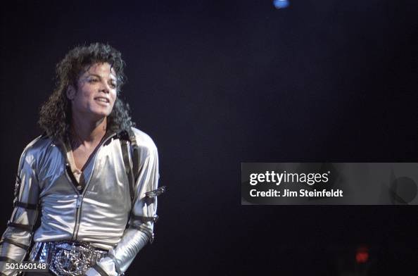 Mj Singer Pop singer Michael Jackson performs on stage at the Met Center during ...