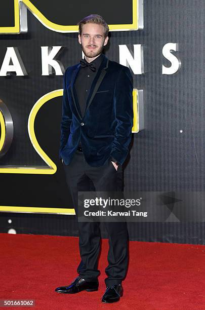 PewDiePie attends the European Premiere of "Star Wars: The Force Awakens" at Leicester Square on December 16, 2015 in London, England.