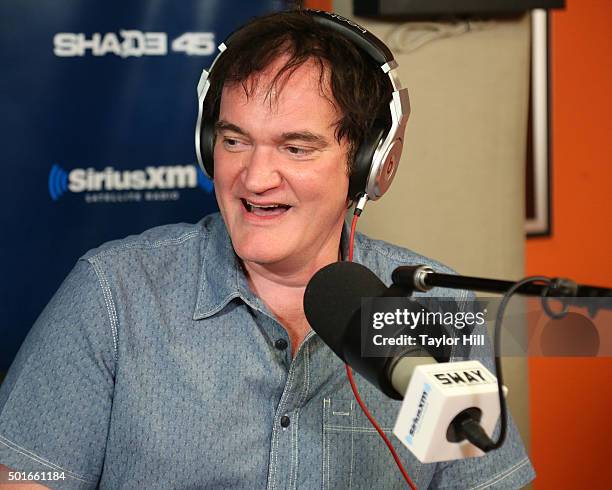 Quentin Tarantino visits "Sway in the Morning" at the SiriusXM Studios on December 16, 2015 in New York City.