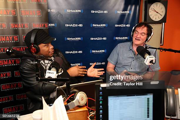 Quentin Tarantino visits "Sway in the Morning" at the SiriusXM Studios on December 16, 2015 in New York City.