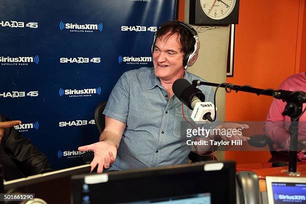 Quentin Tarantino visits "Sway in the Morning" at the SiriusXM Studios on December 16, 2015 in New York City.