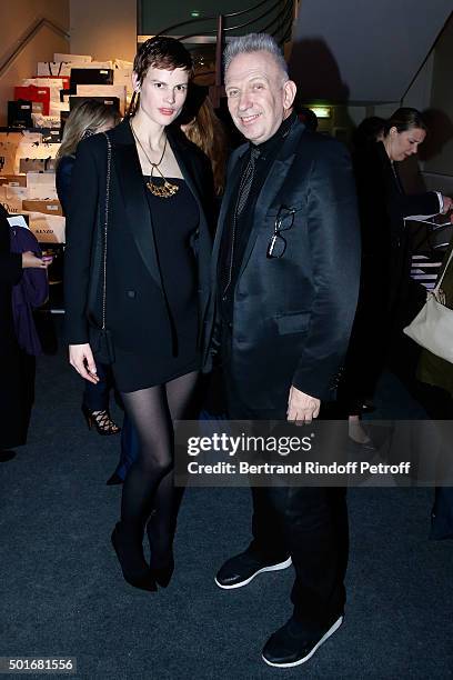 Model Saskia de Brauw and Fashion Designer Jean-Paul Gaultier attend the Annual Charity Dinner hosted by the AEM Association Children of the World...