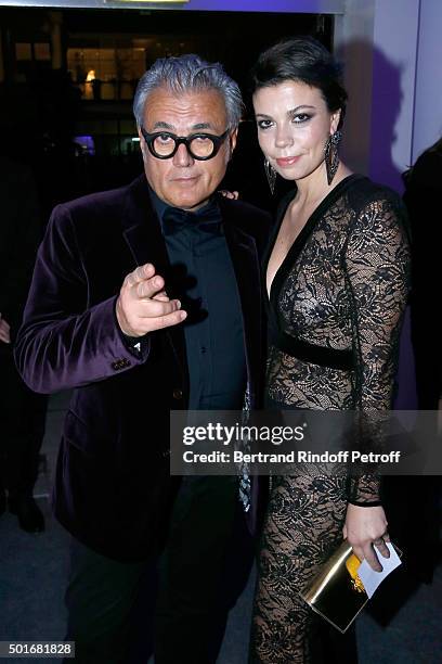 Stylist Giuseppe Zanotti and his companion Nicoletta Ermeti attend the Annual Charity Dinner hosted by the AEM Association Children of the World for...