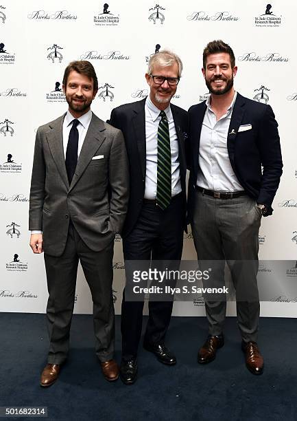 Matteo Del Vecchio, Brooks Brothers, Claudio Del Vecchio, Chairman and CEO, Brooks Brothers and Jesse Palmer attend Brooks Brothers holiday...