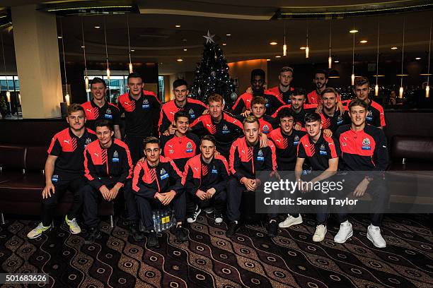 Newcastle United U18 Players seen L-R Ben Woolston, Owen Gallagher, Sean Longstaff, Owen Bailey, Lewis Suddick, Dan Ward, Lewis McNall, Michael...